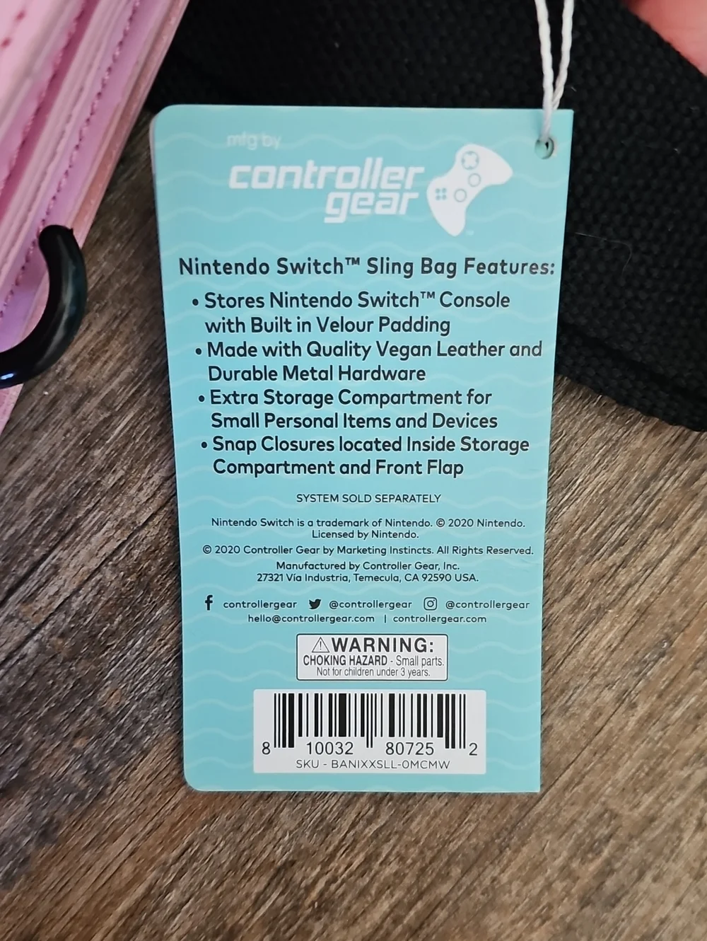 Nintendo Switch Lite Crossbody Carrying Case - Pink Animal Faces